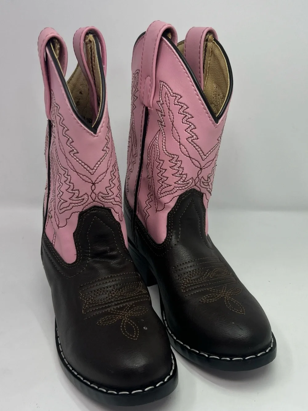 Smoky Mountain Monterey Girls 10.5 Western Boots Brown Pink Cowgirl Boot 1574C
